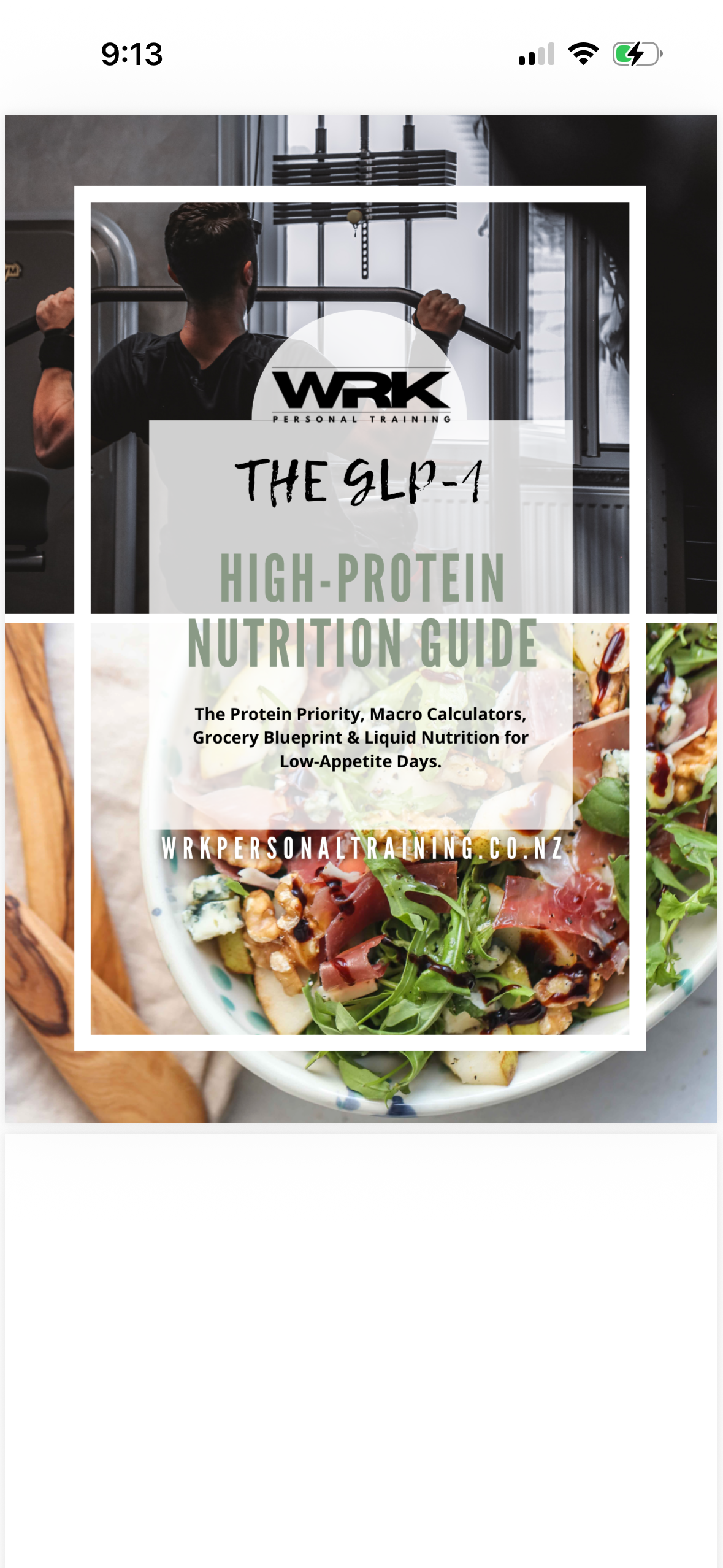 WRK App - Nutrition & Protein Pacing